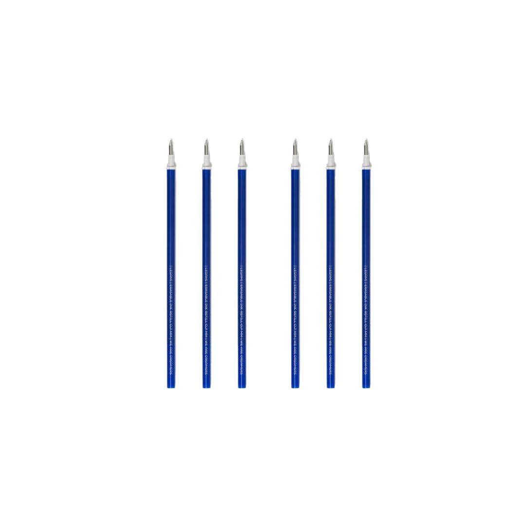 Legami Refill Penna Cancellabile, Inchiostro Blu, 3 Pezzi, 13 cm, Set di 2 Confezioni