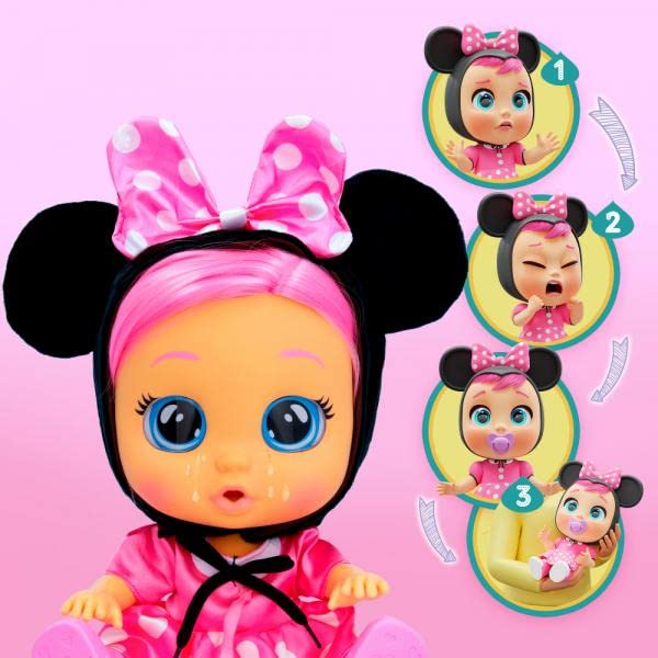 Cry Babies Dressy Minnie Bambola Interattiva con Lacrime Vere