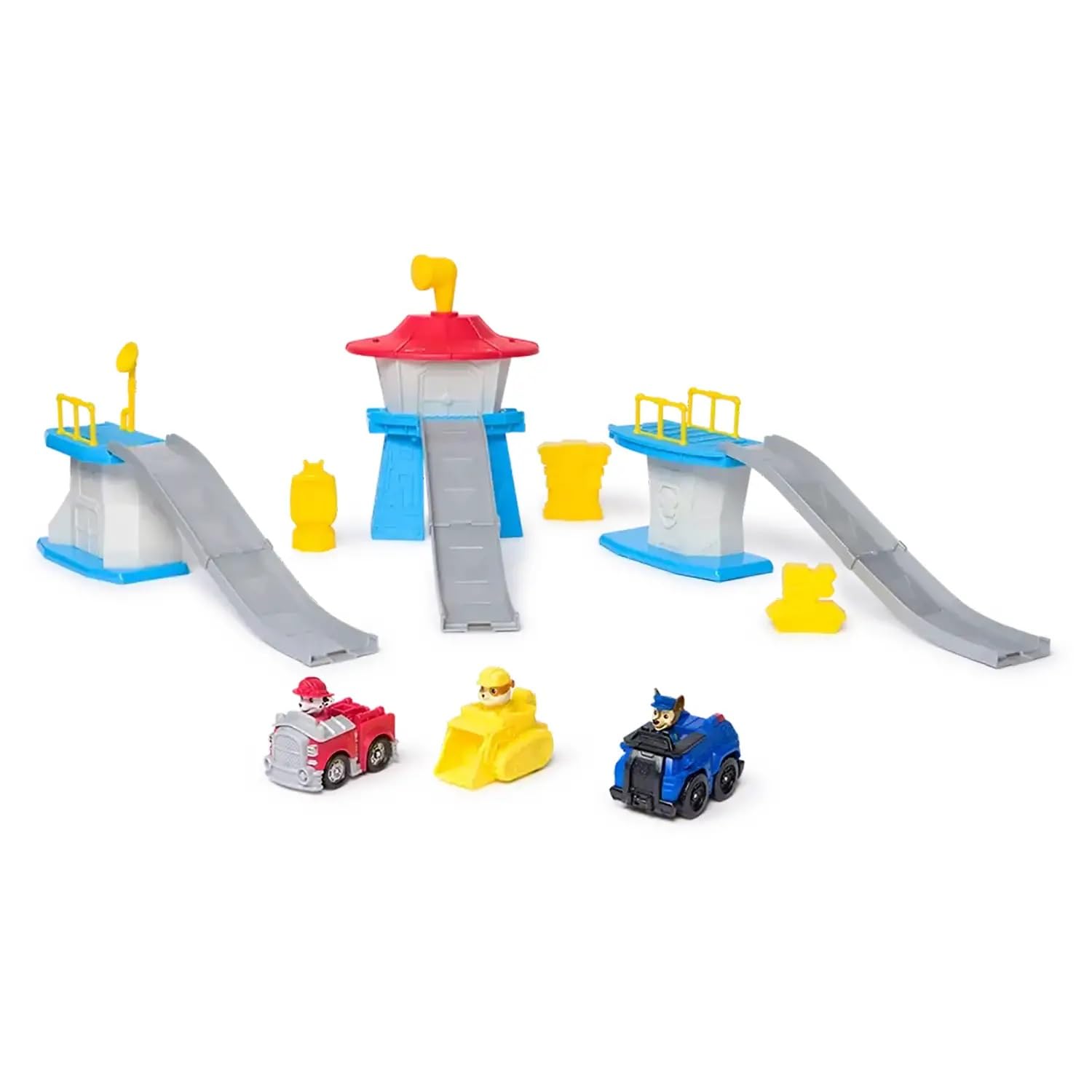 Paw Patrol Quartier Generale – Deluxe Mini Tower Track con Chase, Marshall e Rubble | Dai 2 Anni