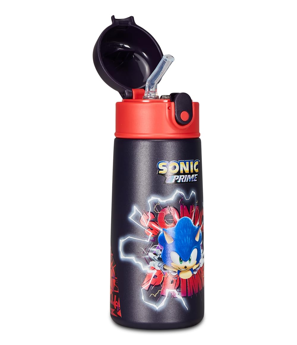 Seven – Borraccia Termica 460 ml con Cannuccia e Apertura Automatica | Acciaio Inox BPA Free | Caldo 12h / Freddo 24h | Scuola