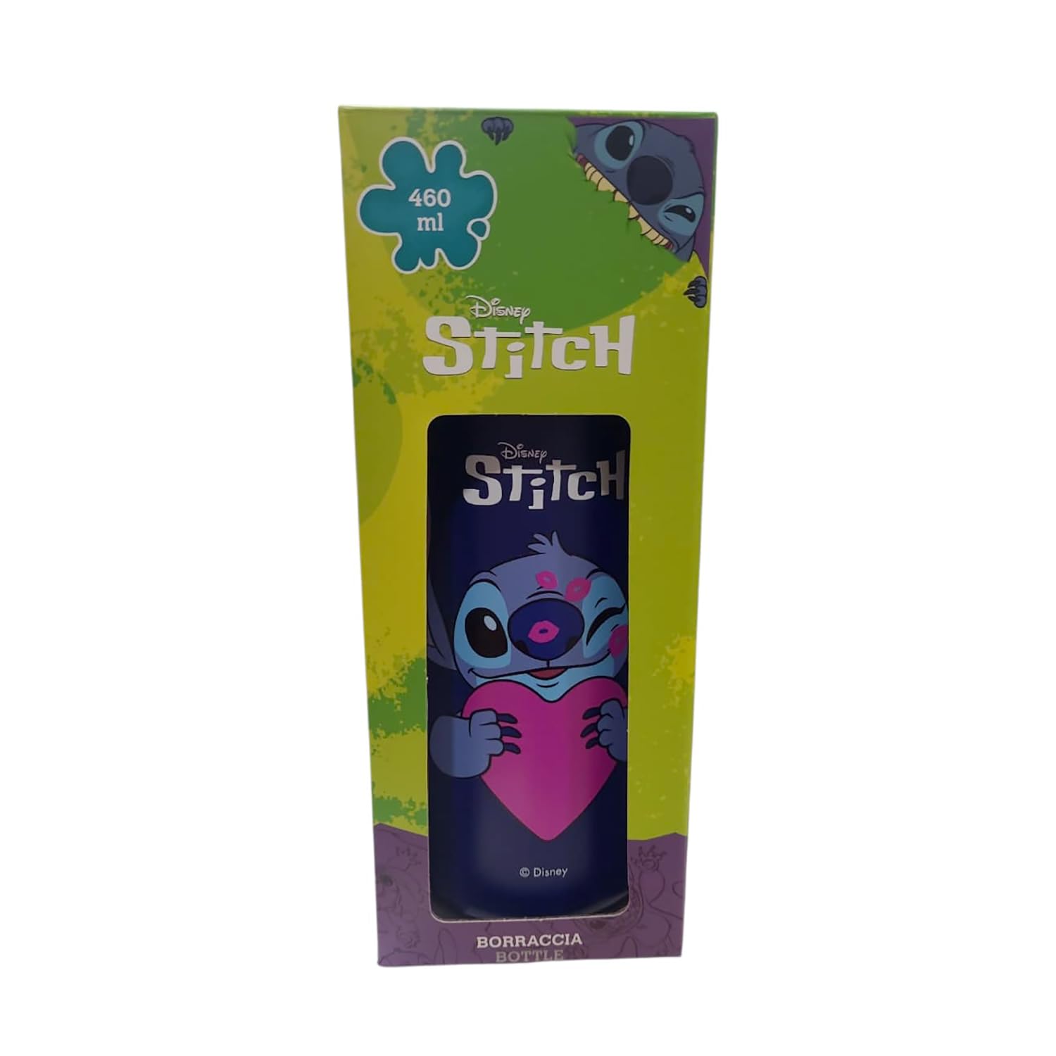 Seven Lilo & Stitch – Borraccia Termica 460 ml con Cannuccia e Apertura Automatica | Acciaio BPA Free | Caldo 12h / Freddo 24h