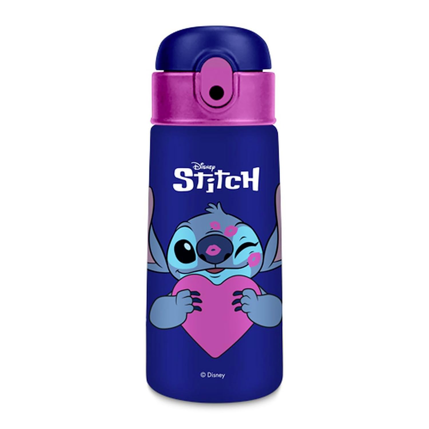 Seven Lilo & Stitch – Borraccia Termica 460 ml con Cannuccia e Apertura Automatica | Acciaio BPA Free | Caldo 12h / Freddo 24h
