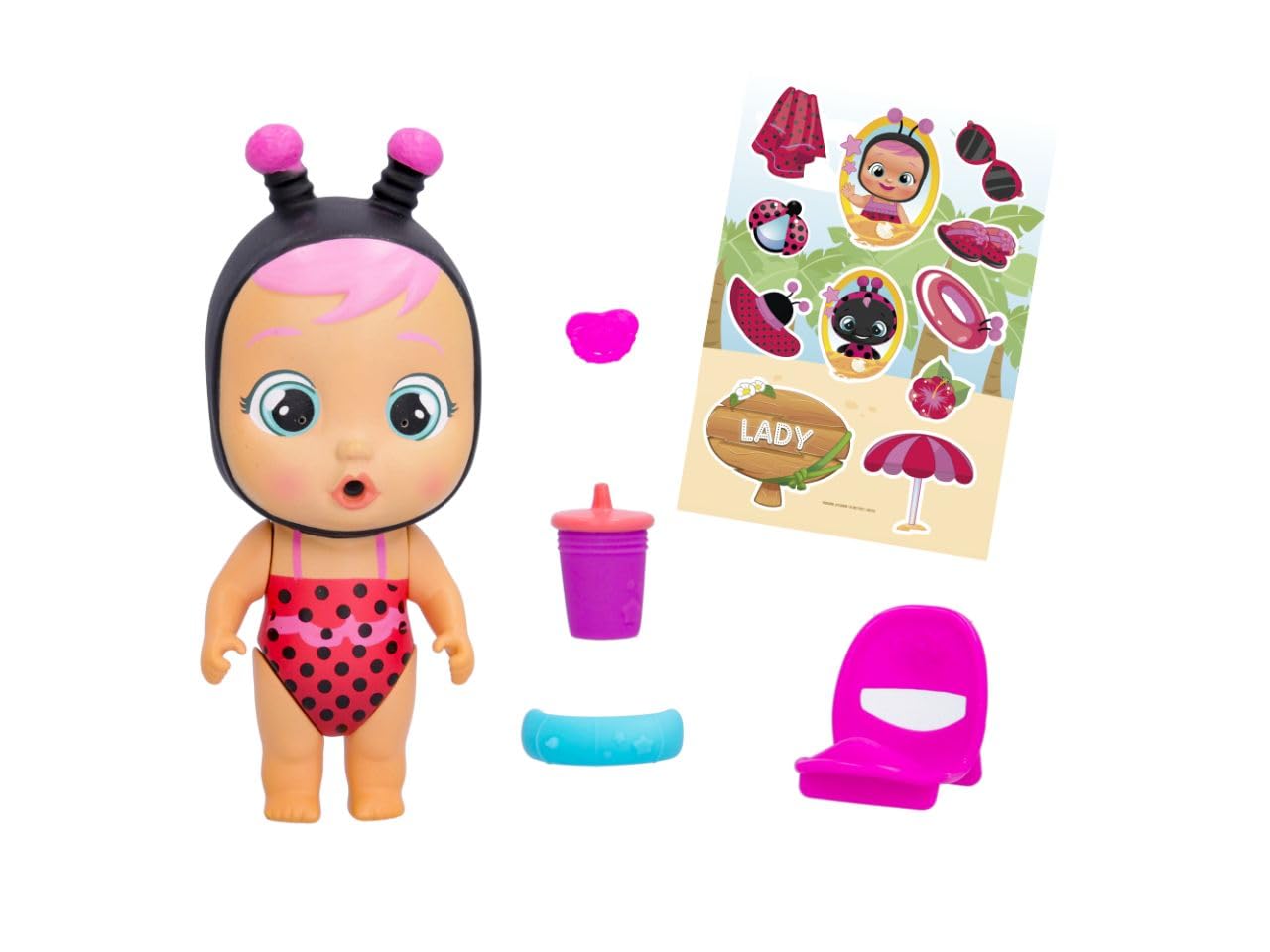 Cry Babies Magic Tears Beach Babies – Lady con Costume da Bagno e 4 Sorprese | IMC Toys