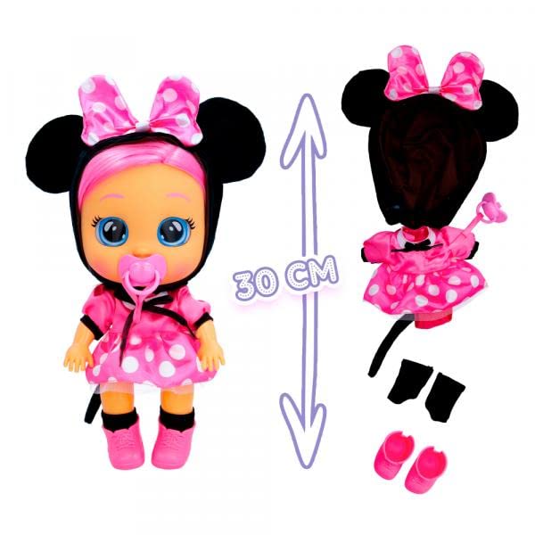 Cry Babies Dressy Minnie Bambola Interattiva con Lacrime Vere