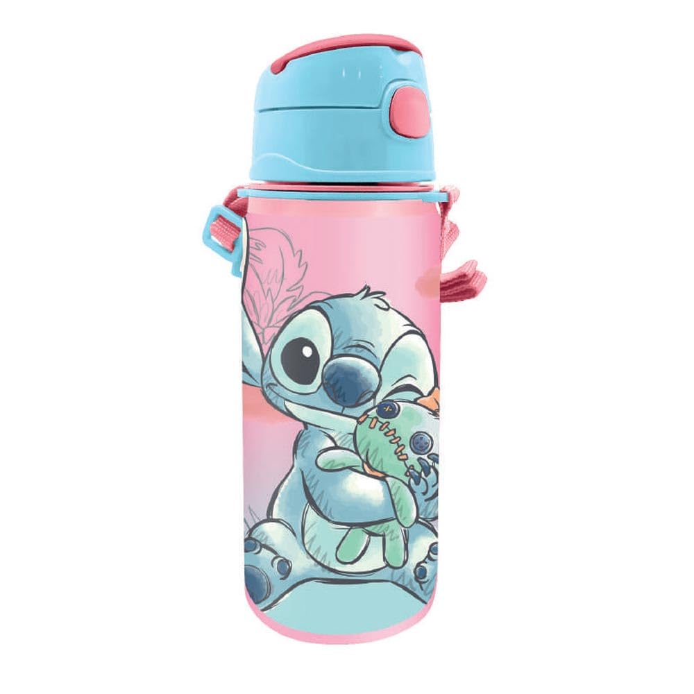 Borraccia in Alluminio Disney Stitch 600 ml – Chiusura a Scatto | Scuola e Gite