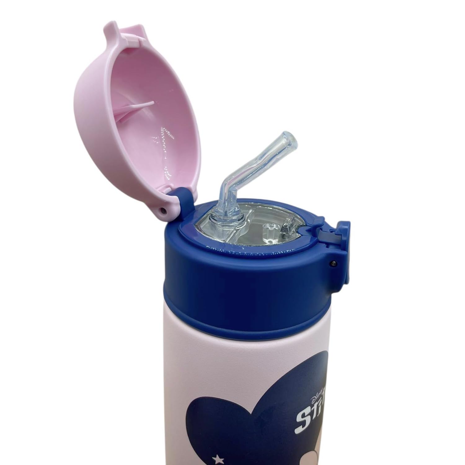 Seven Lilo & Stitch – Borraccia Termica 460 ml con Cannuccia e Apertura Automatica | Acciaio BPA Free | Caldo 12h / Freddo 24h