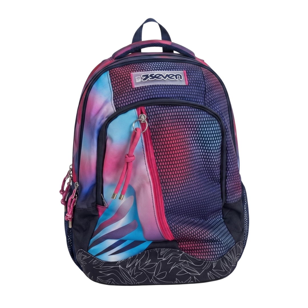 Seven Zaino Scuola Sdoppiabile Dual Shadefull Girl – Rosa e Viola – 32 Litri con Tasca PC e Borraccia