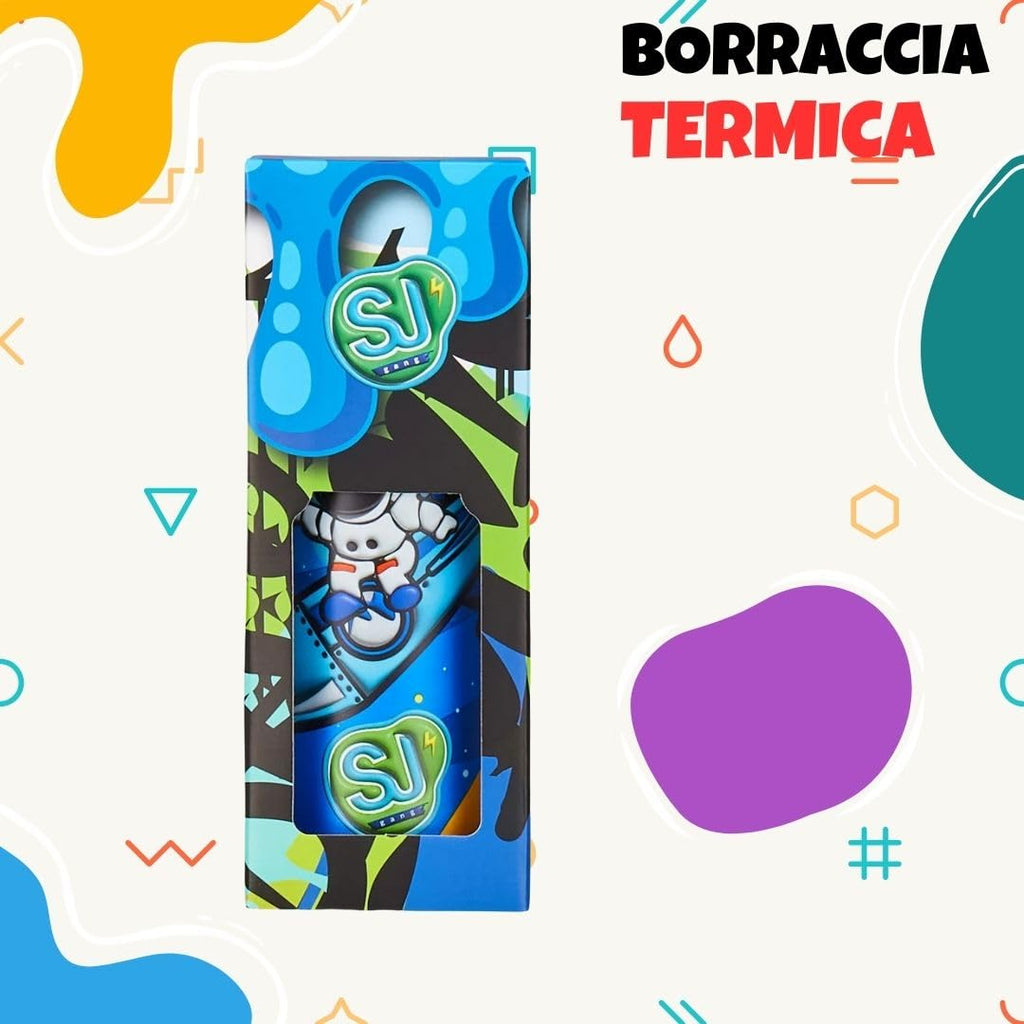 SJ Gang – Borraccia Termica 500 ml Astronauta Spazio | Acciaio Inox BPA Free | Caldo 12h / Freddo 24h | Scuola e Sport