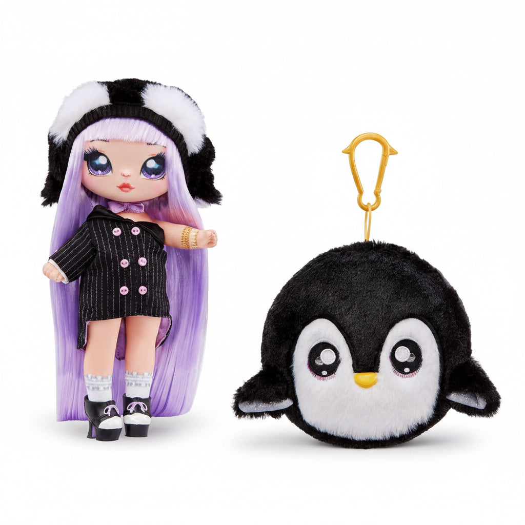 Na! Na! Na! Surprise Cozy Series – Bambola Isla Waddles Pinguino in Peluche con Capelli Viola +5 Anni