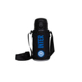 Seven Inter – Borraccia Termica 450 ml Nero Blu con Tracolla | Acciaio Inox BPA Free | Caldo 12h / Freddo 24h