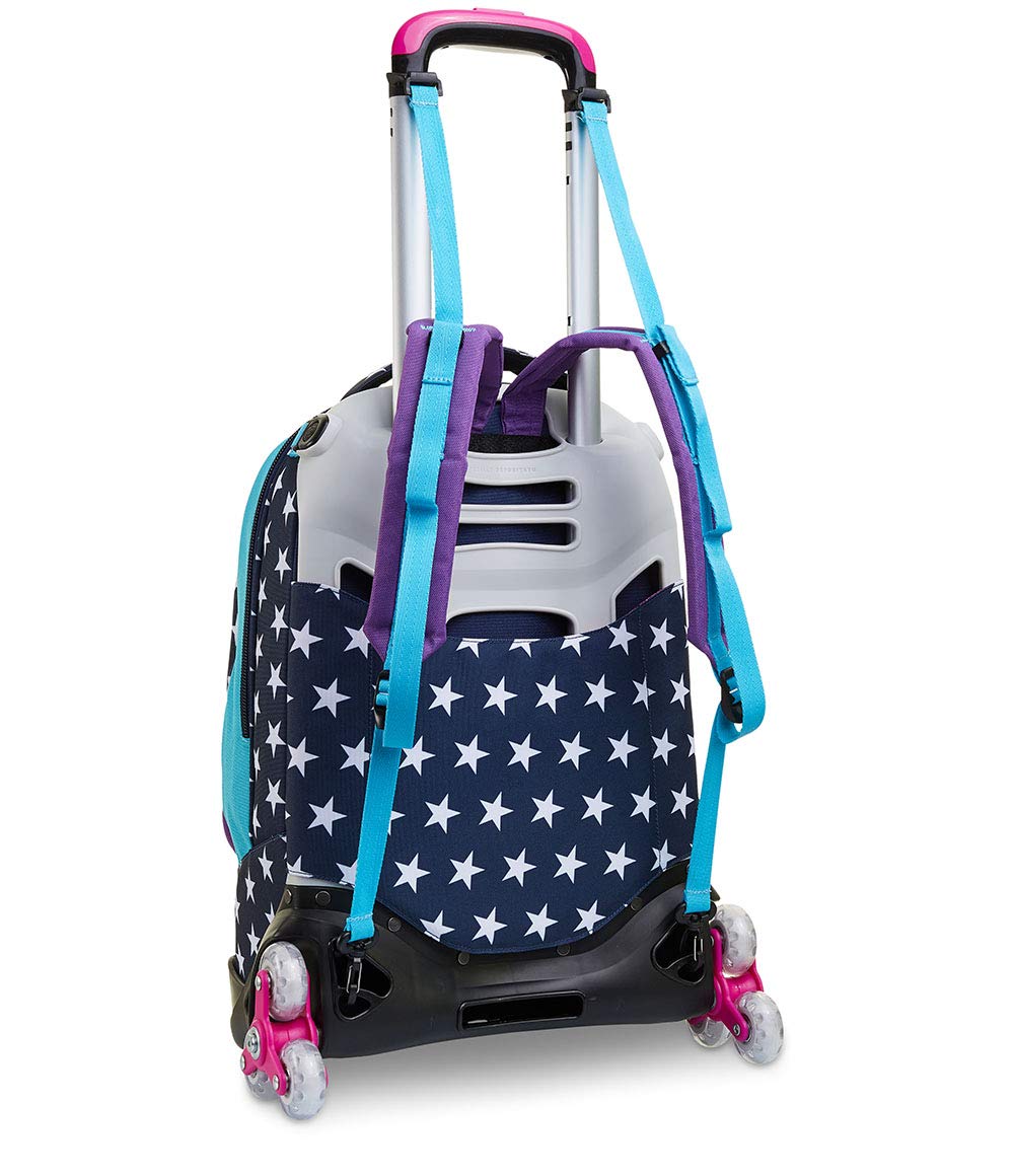 Seven Trolley Scuola Jack 3 Ruote Pinking Blue