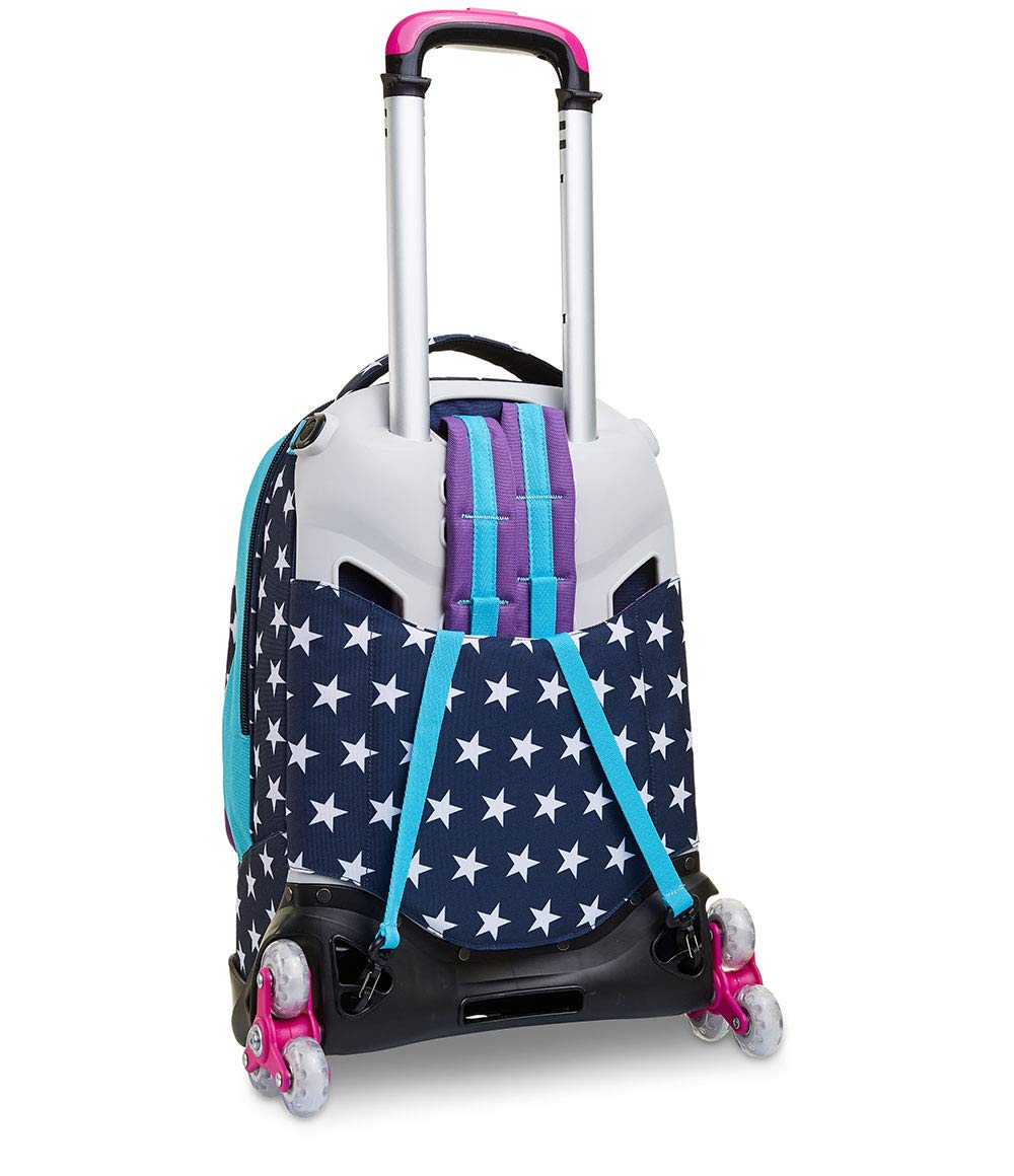 Seven Trolley Scuola Jack 3 Ruote Pinking Blue