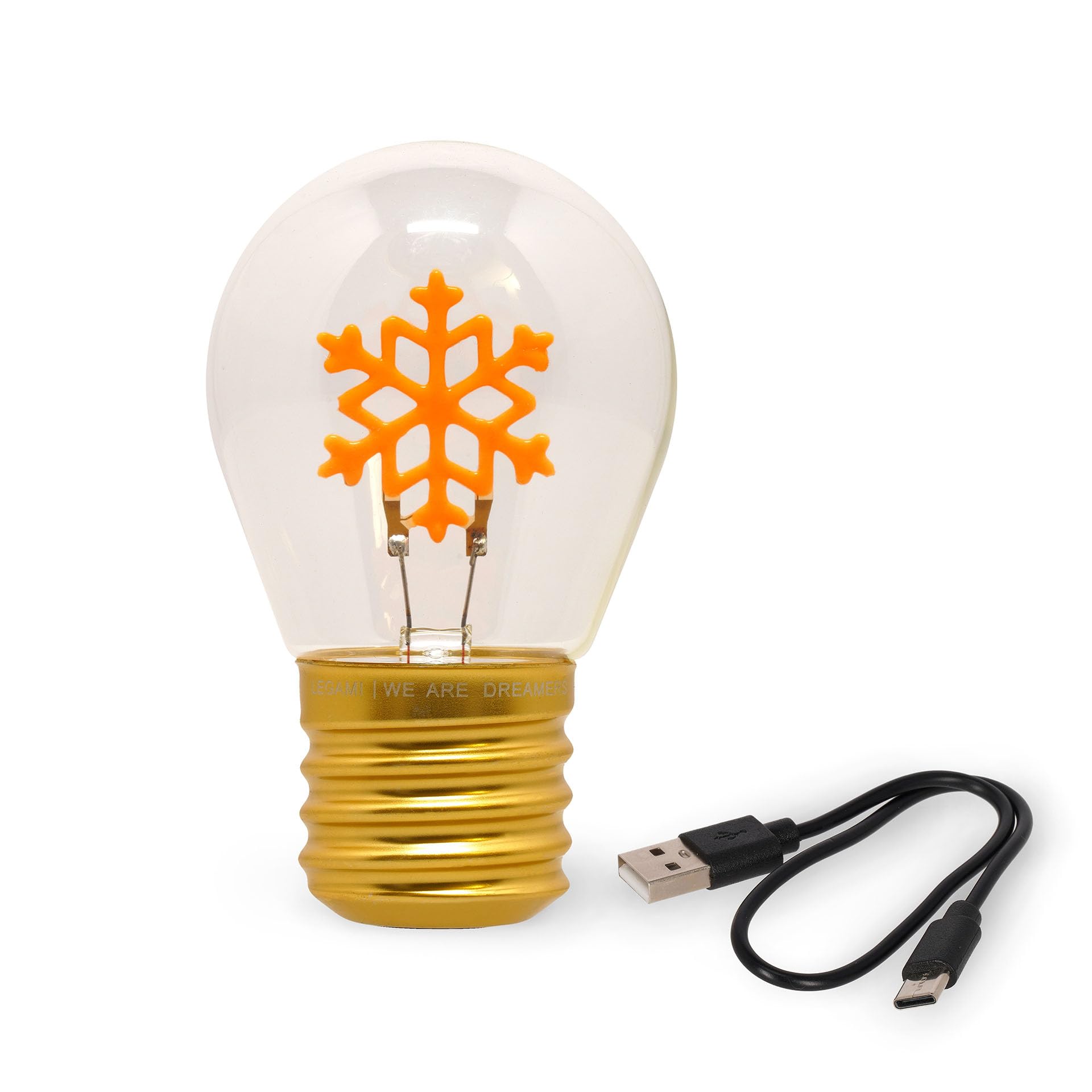 Legami Lampada da Tavolo a Forma di Bulbo Fiocco di Neve - Ricaricabile USB, Wireless
