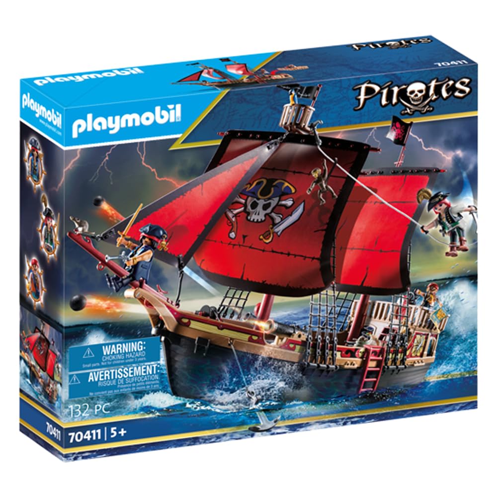 Playmobil 70411 Nave Pirata Grande Galleggiante con Cannone – Dai 4 Anni