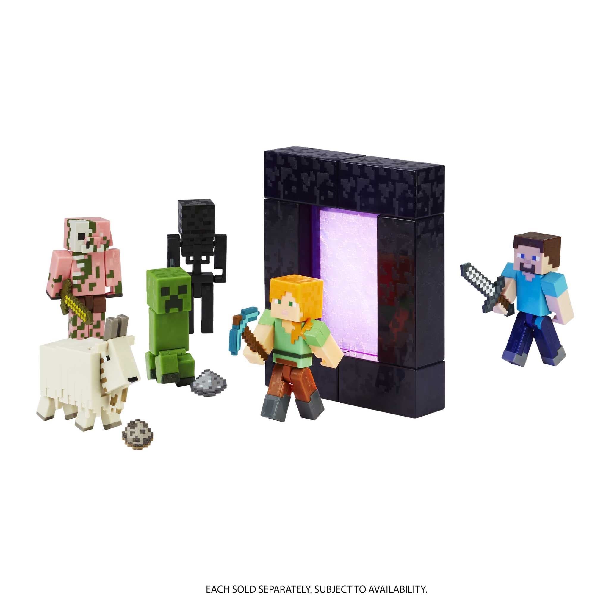 Minecraft Creeper Action Figure 8 cm con Pezzo Portale e Accessorio – Dai 6 Anni