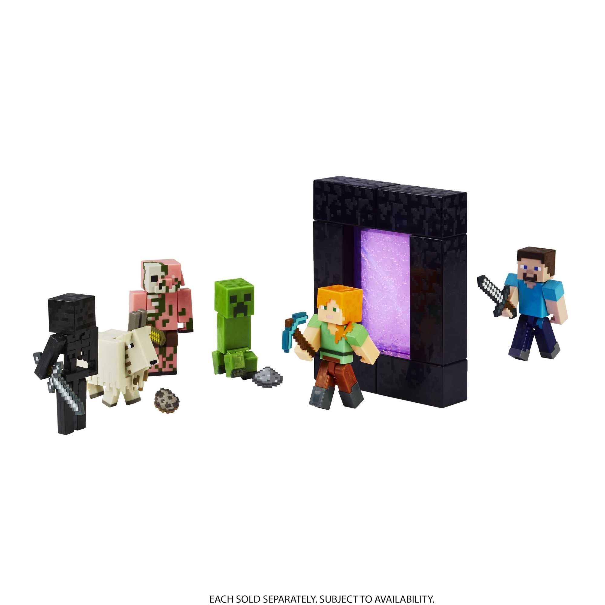 Minecraft Creeper Action Figure 8 cm con Pezzo Portale e Accessorio – Dai 6 Anni