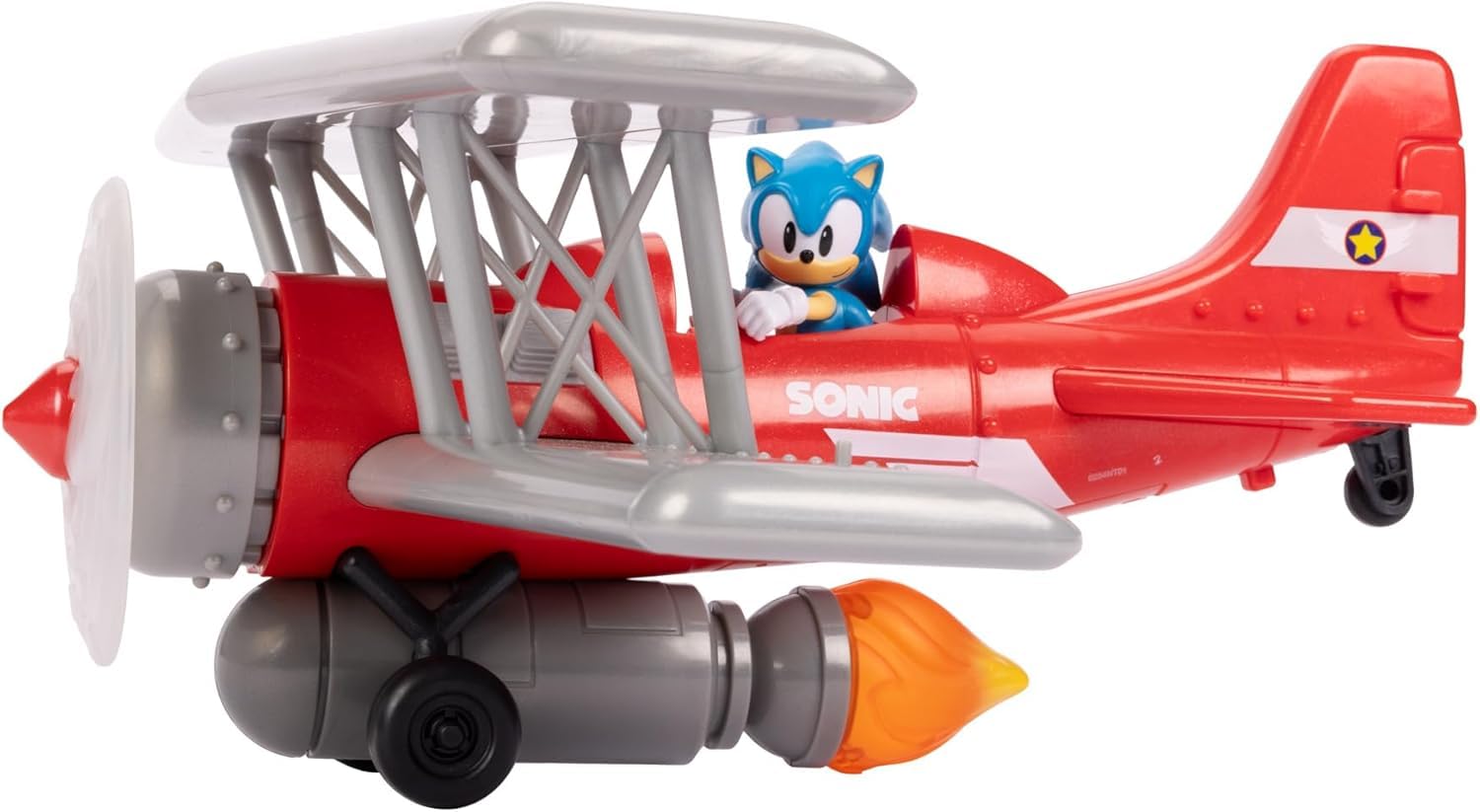 Sonic The Hedgehog Biplano Tornado Playset – Action Figure 6 cm, Elica, Fiamma e 6 Effetti Sonori | JAKKS Pacific