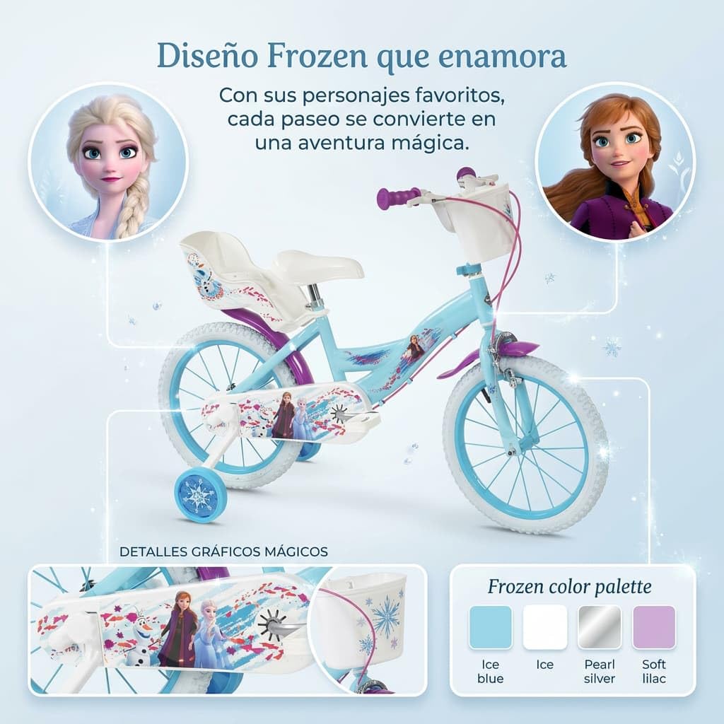 Bicicletta Disney Frozen 16 TOIMSA Huffy – Bambini 5-8 Anni, Struttura Acciaio