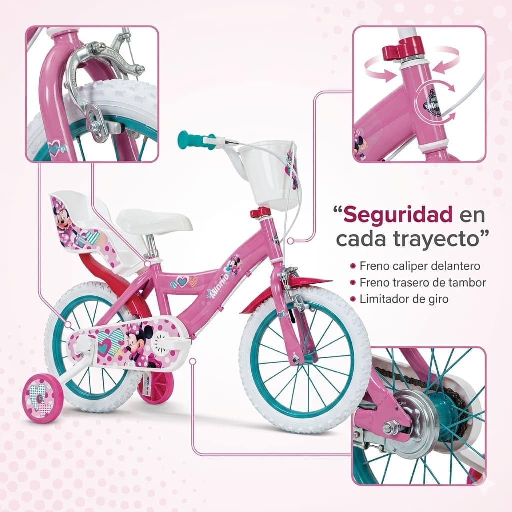 Bicicletta Disney Minnie 14 pollici Toimsa per Bambina - Multicolore - 4-6 Anni