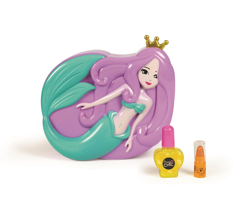 Clementoni Crazy Chic - Lovely Make Up Sirena, Trousse Trucchi Lavabili per Bambine 6+ Anni, Set Cosmetici Sicuri, Idea Regalo