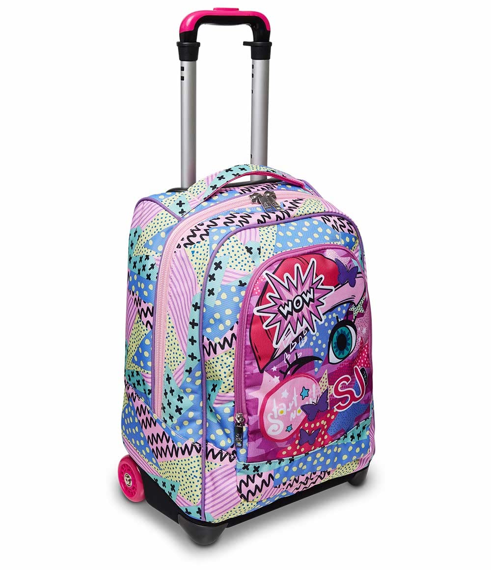 SJ Gang Style Jam Gang Trolley Scuola Rosa Bambine e Ragazze 33L con Crossover System