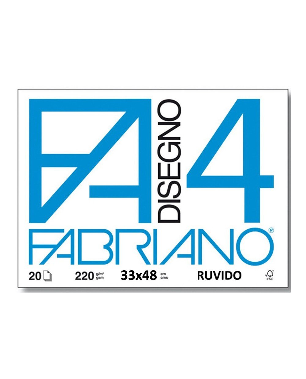 Fabriano Album da Disegno F4 33x48 cm Ruvido – 200 g/m², 20 Fogli