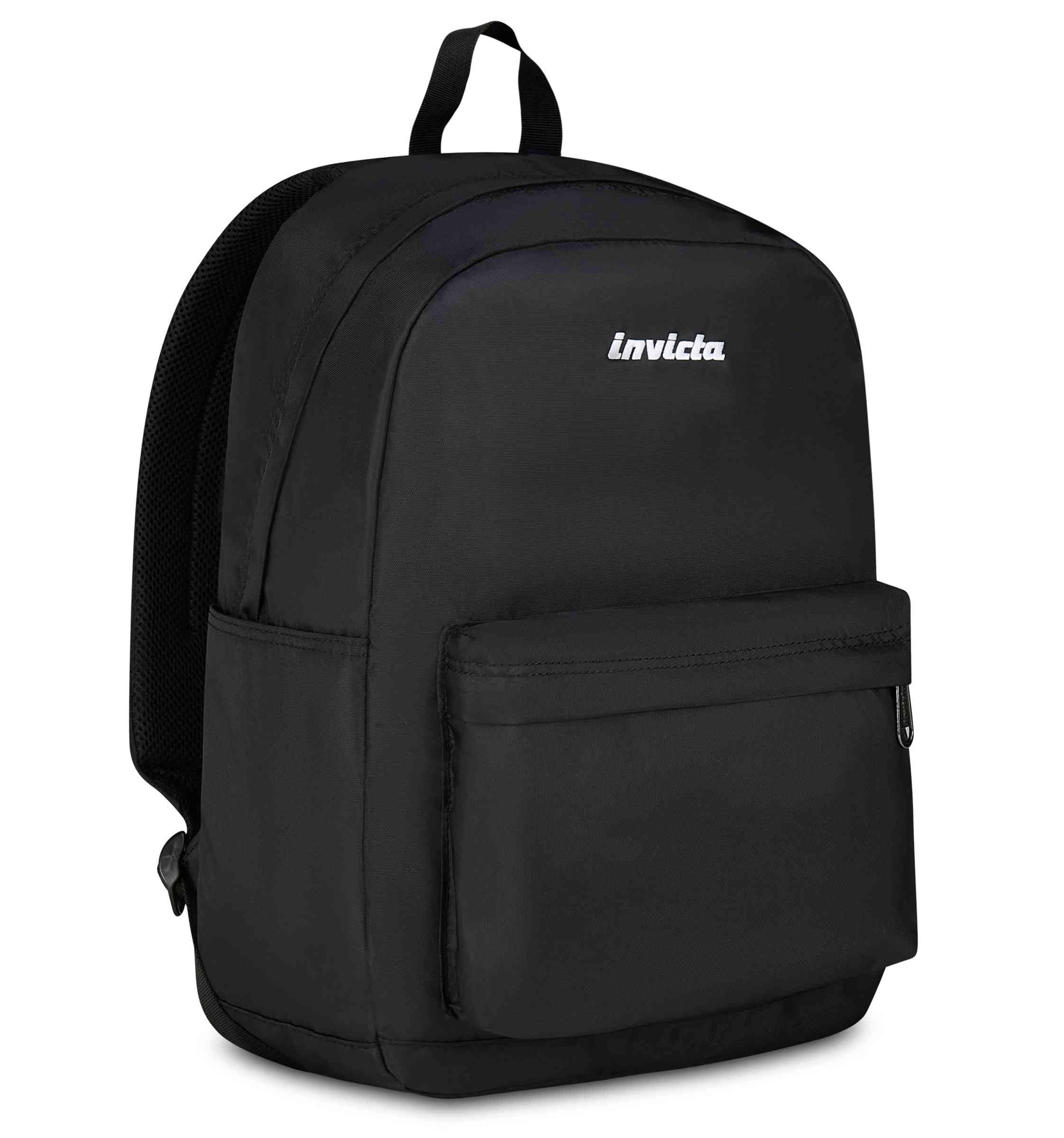 Zaino Invicta Carlson Plain Nero 24 L – Mono Scomparto con Tasca Tablet | Medie e Superiori