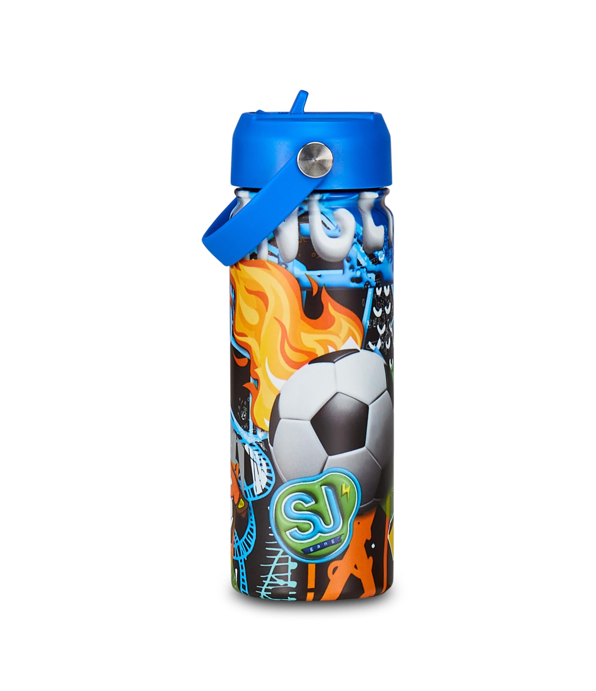 SJ Gang – Borraccia Termica 500 ml Blu Arancio | Acciaio Inox BPA Free | Caldo 12h / Freddo 24h | Scuola e Sport