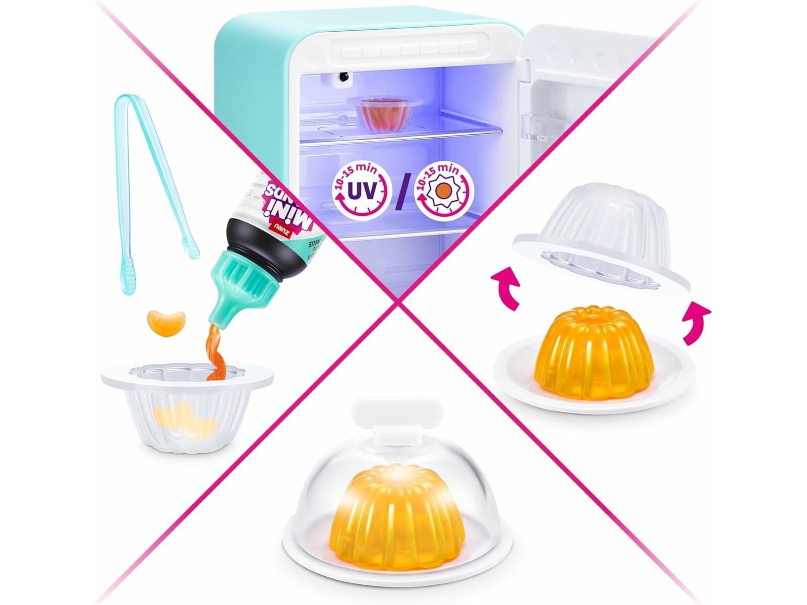 ZURU Mini Brands Frigorifero Sorpresa Serie 1 – Con Luce UV e 2 Miniature Esclusive