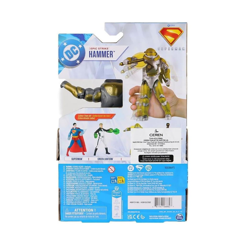 DC Comics Epic Strike Superman – Action Figure 15 cm con 2 Accessori Iconici | Stile Film | Idea Regalo