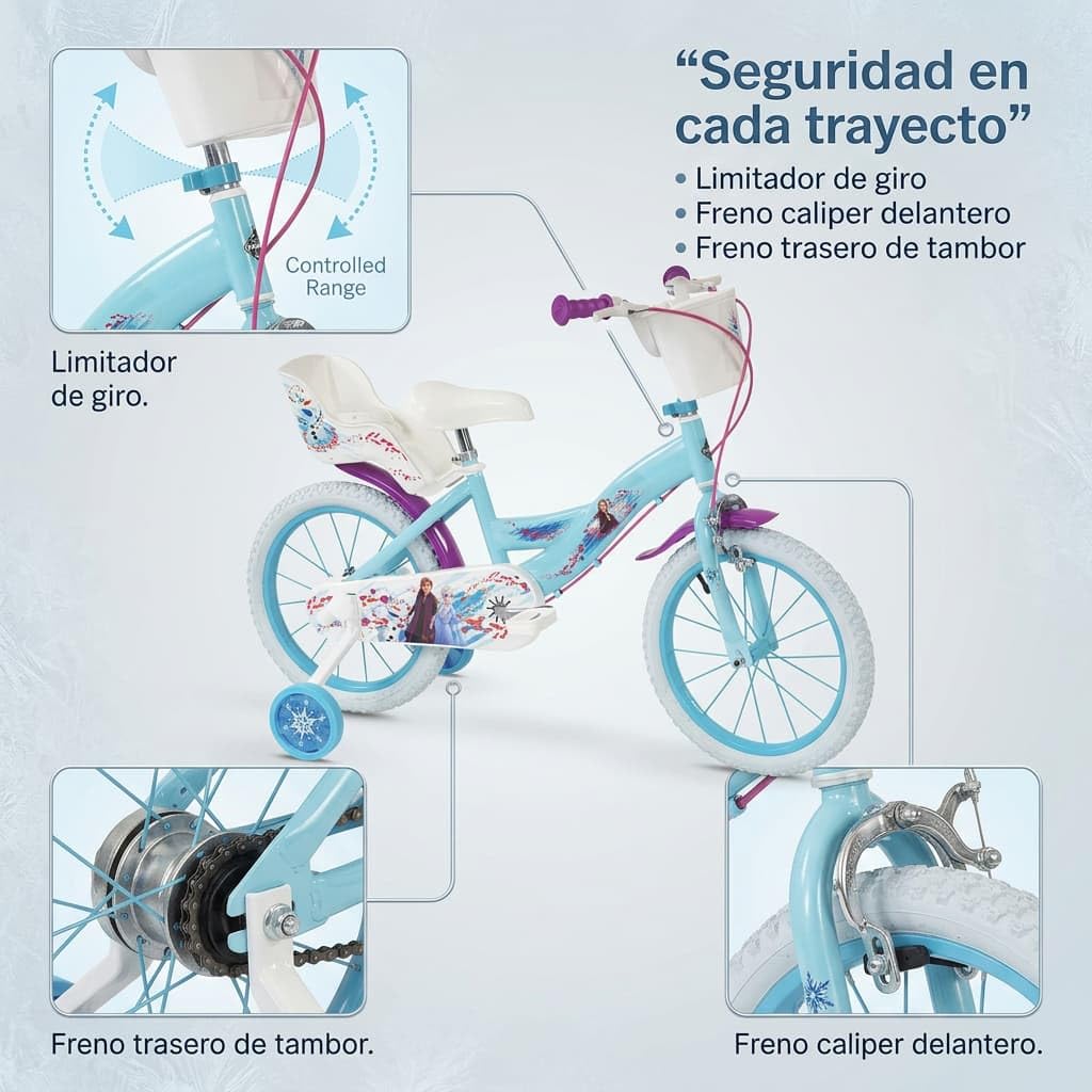 Bicicletta Disney Frozen 16 TOIMSA Huffy – Bambini 5-8 Anni, Struttura Acciaio