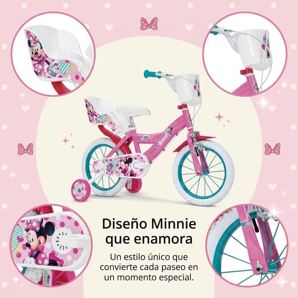 Bicicletta Disney Minnie 14 pollici Toimsa per Bambina - Multicolore - 4-6 Anni