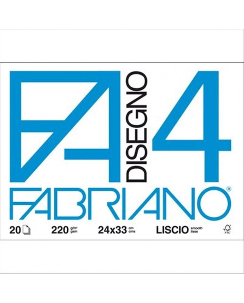 Fabriano Album da Disegno Liscio 24x33 cm – Carta 220g/m² per Scuola e Arte