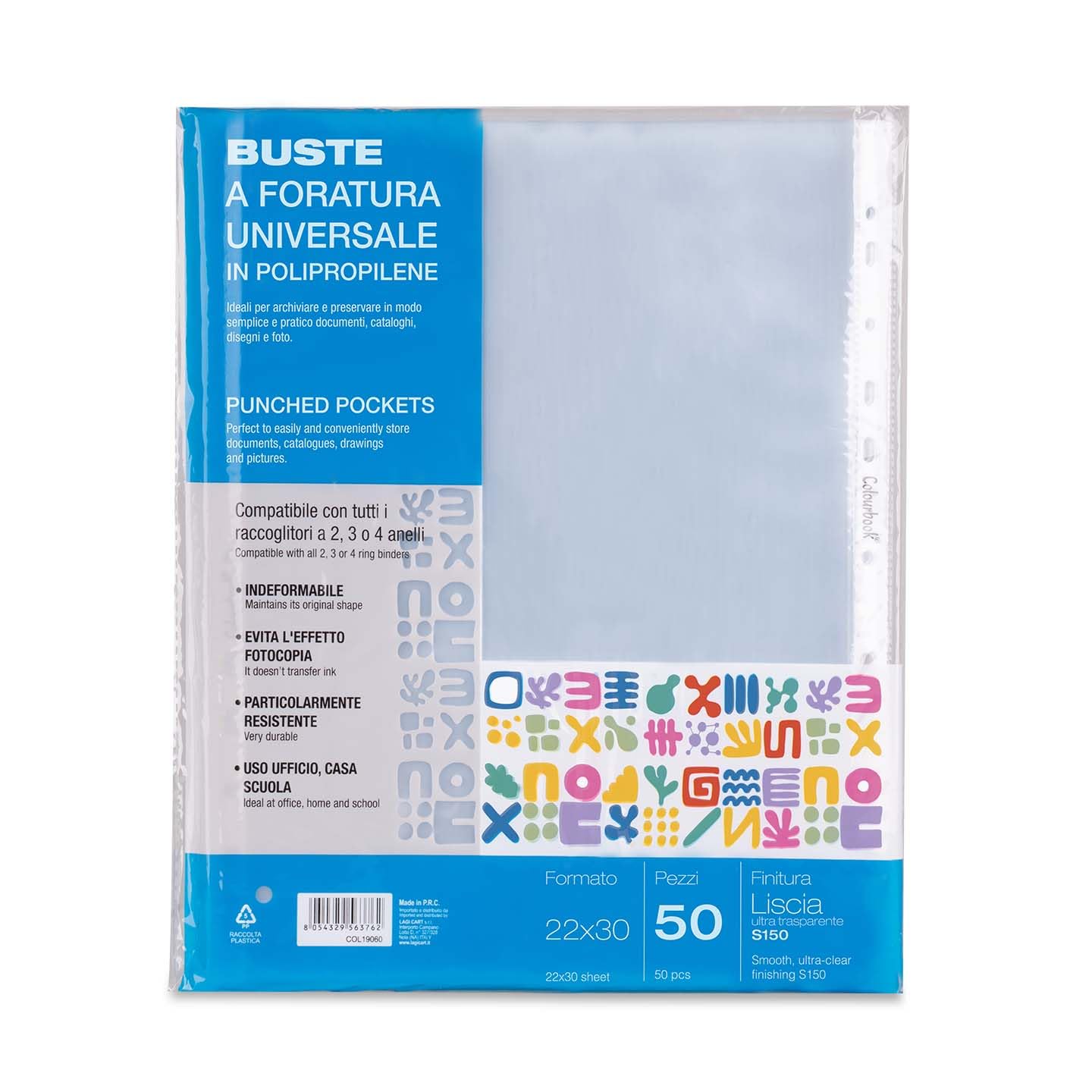 Buste Forate Universali – Confezione da 50 Pezzi, Trasparenti