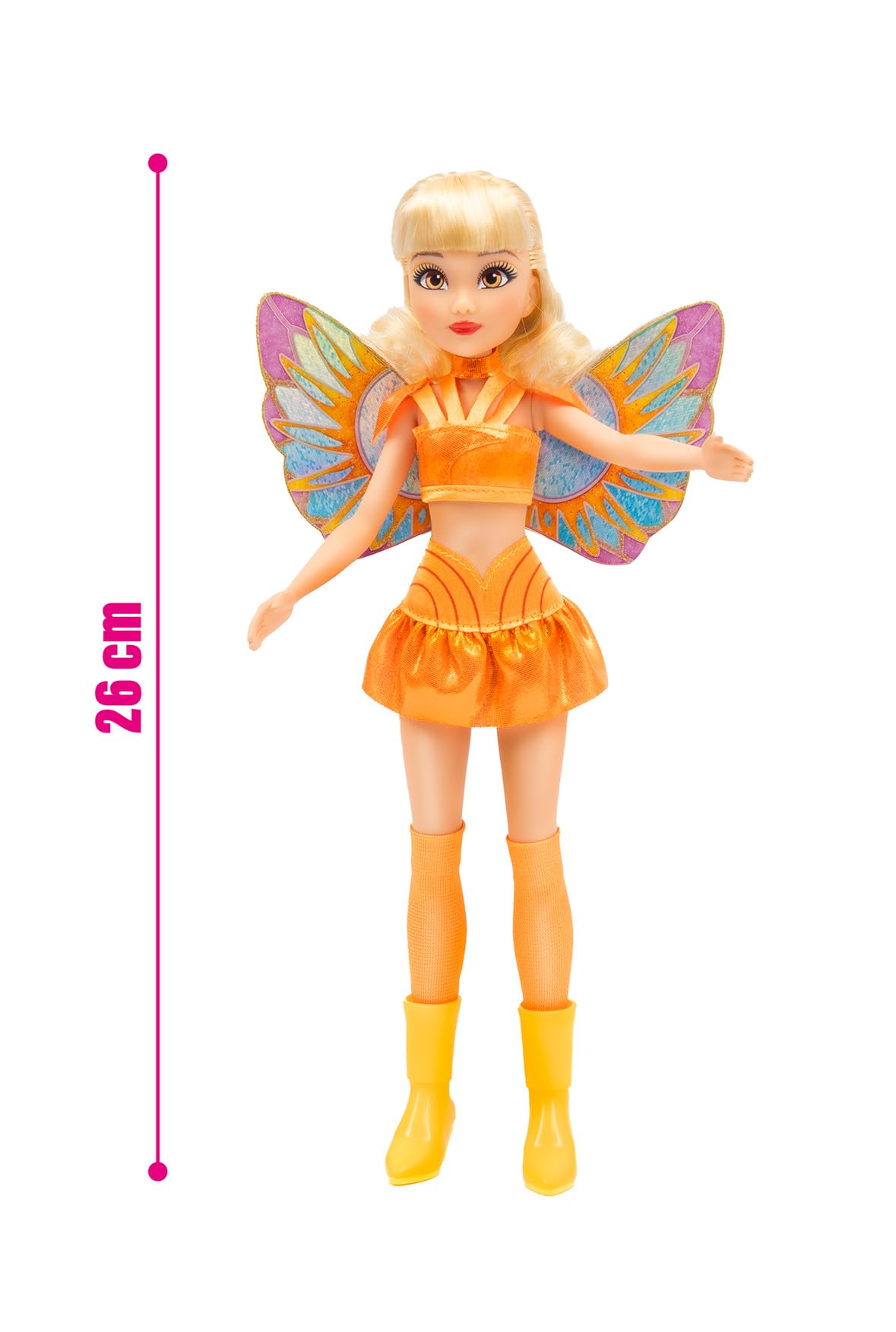 Winx Club Bambola Stella – Ali Glitter Removibili e Giunture Articolate | Giocattolo Ufficiale