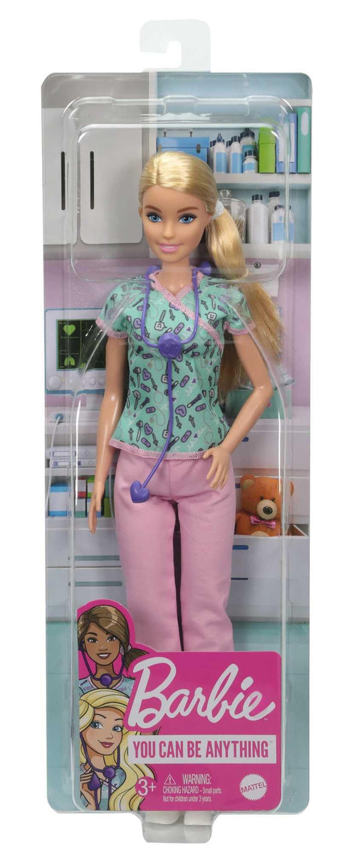 Barbie Infermiera Bambola Bionda con Camice e Stetoscopio – GTW39