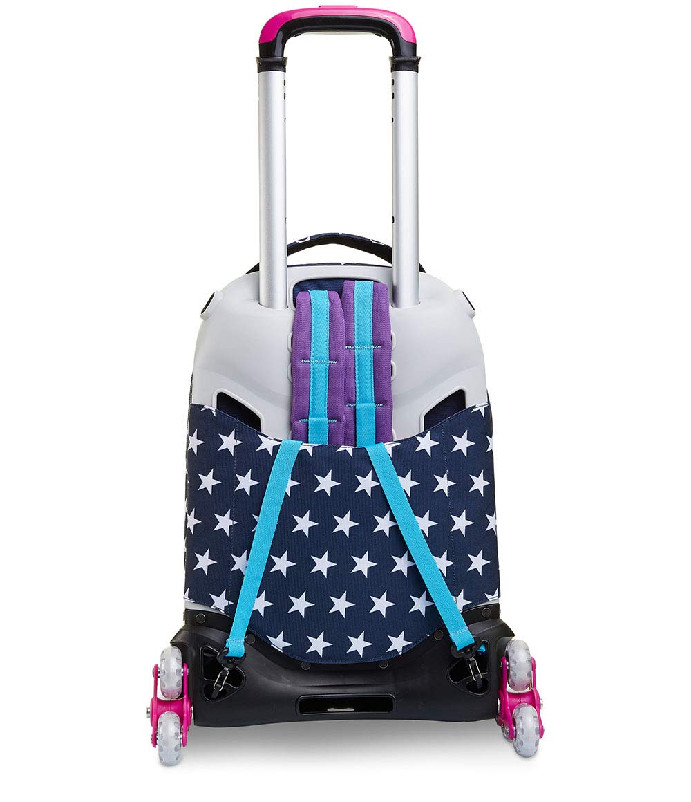 Seven Trolley Scuola Jack 3 Ruote Pinking Blue