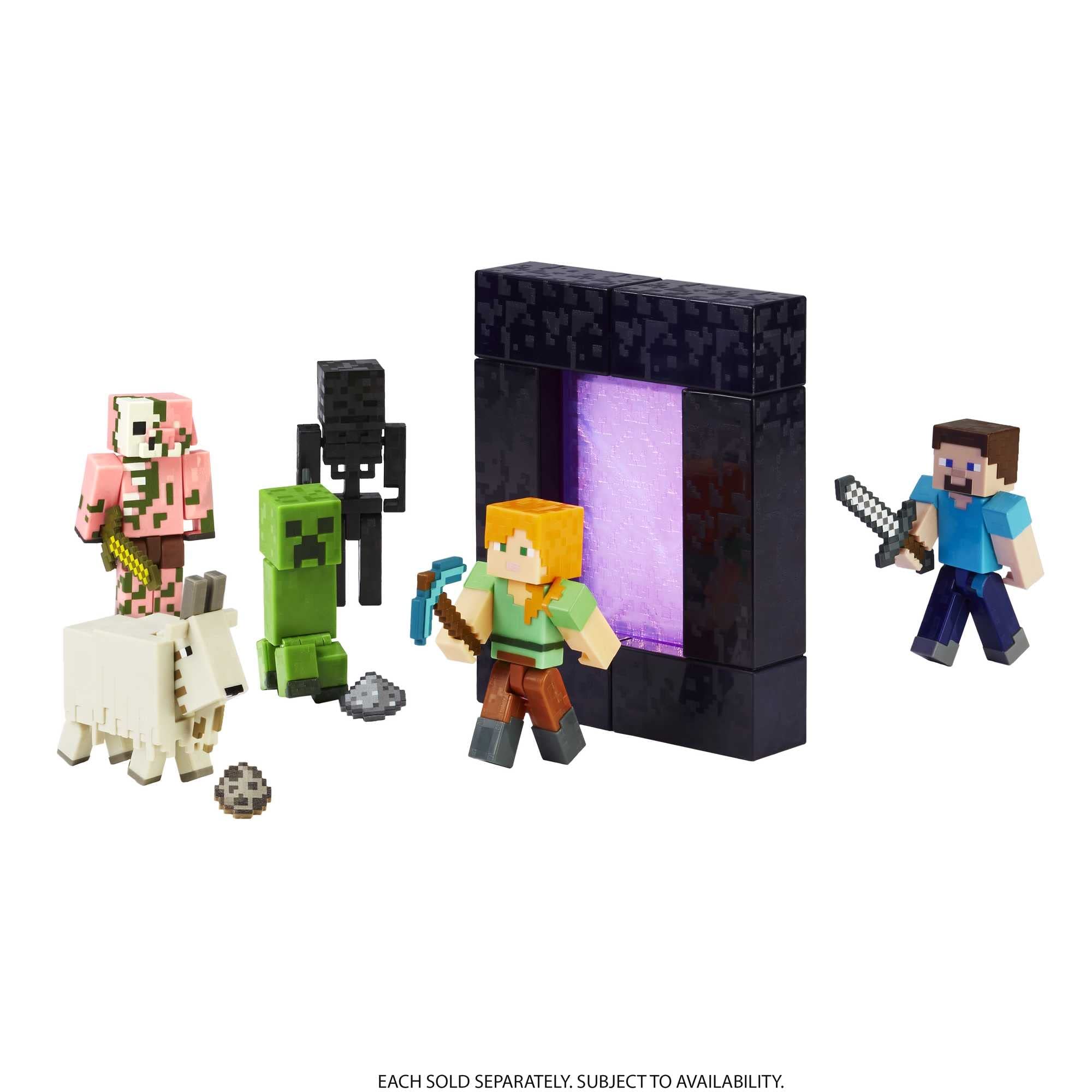 Minecraft Creeper Action Figure 8 cm con Pezzo Portale e Accessorio – Dai 6 Anni
