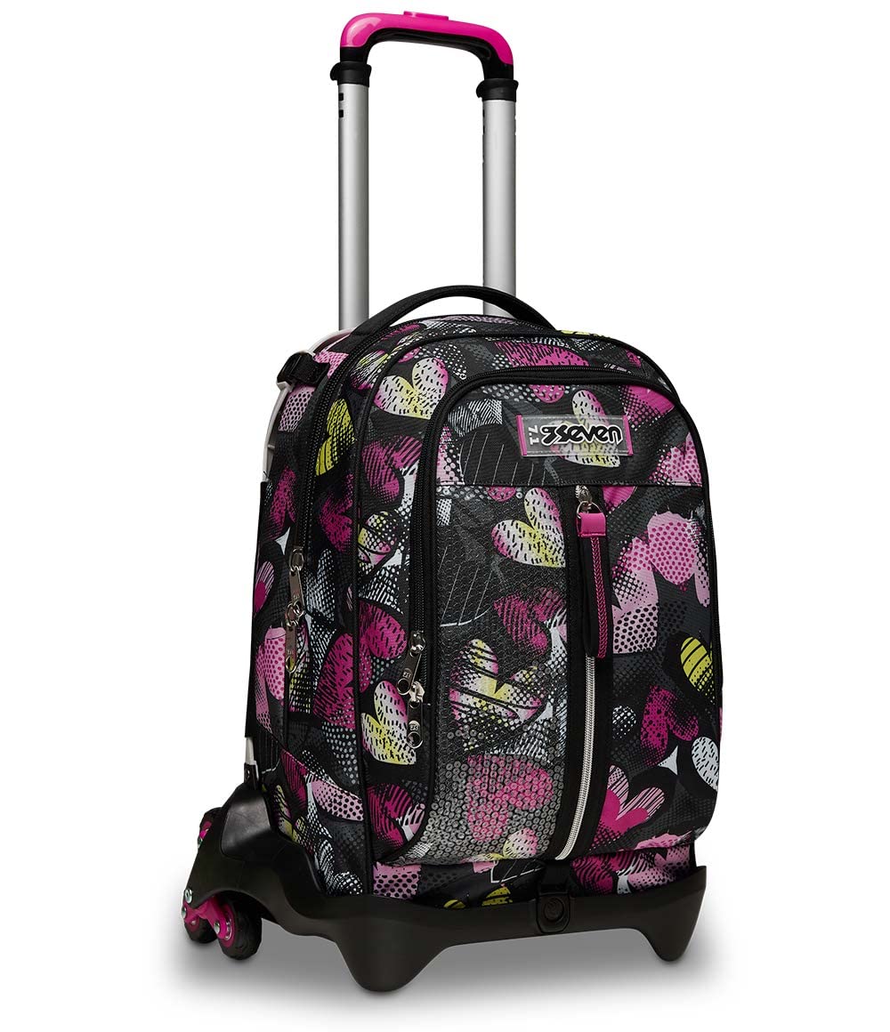 Seven Trolley Scuola Jack 3 Ruote – Multicolore – 37x51x27 cm