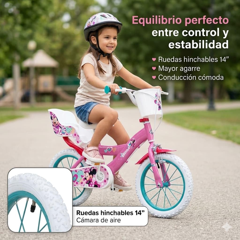 Bicicletta Disney Minnie 14 pollici Toimsa per Bambina - Multicolore - 4-6 Anni