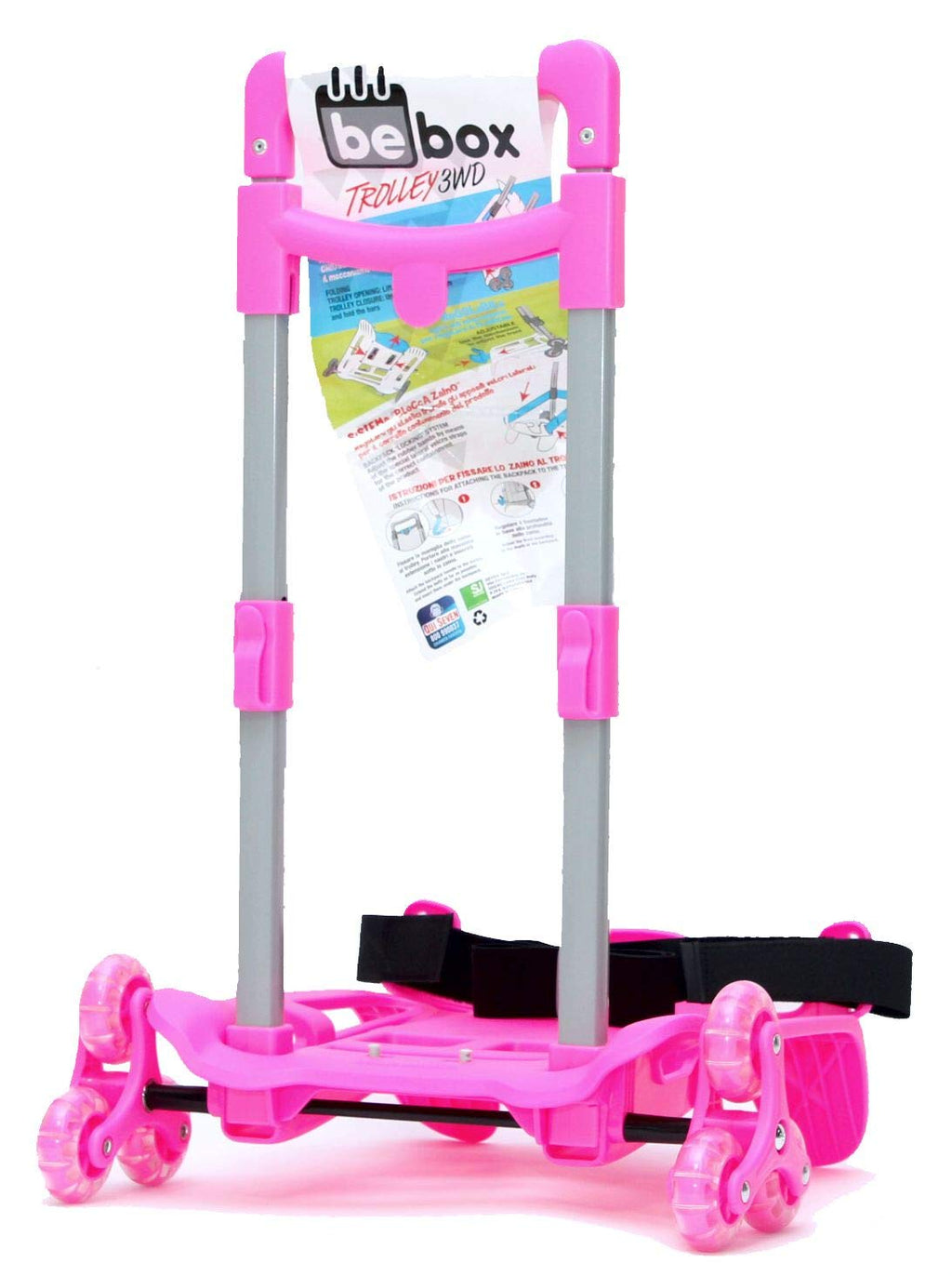 Seven Be Box Trolley Scuola Pieghevole 3 Ruote – Fucsia