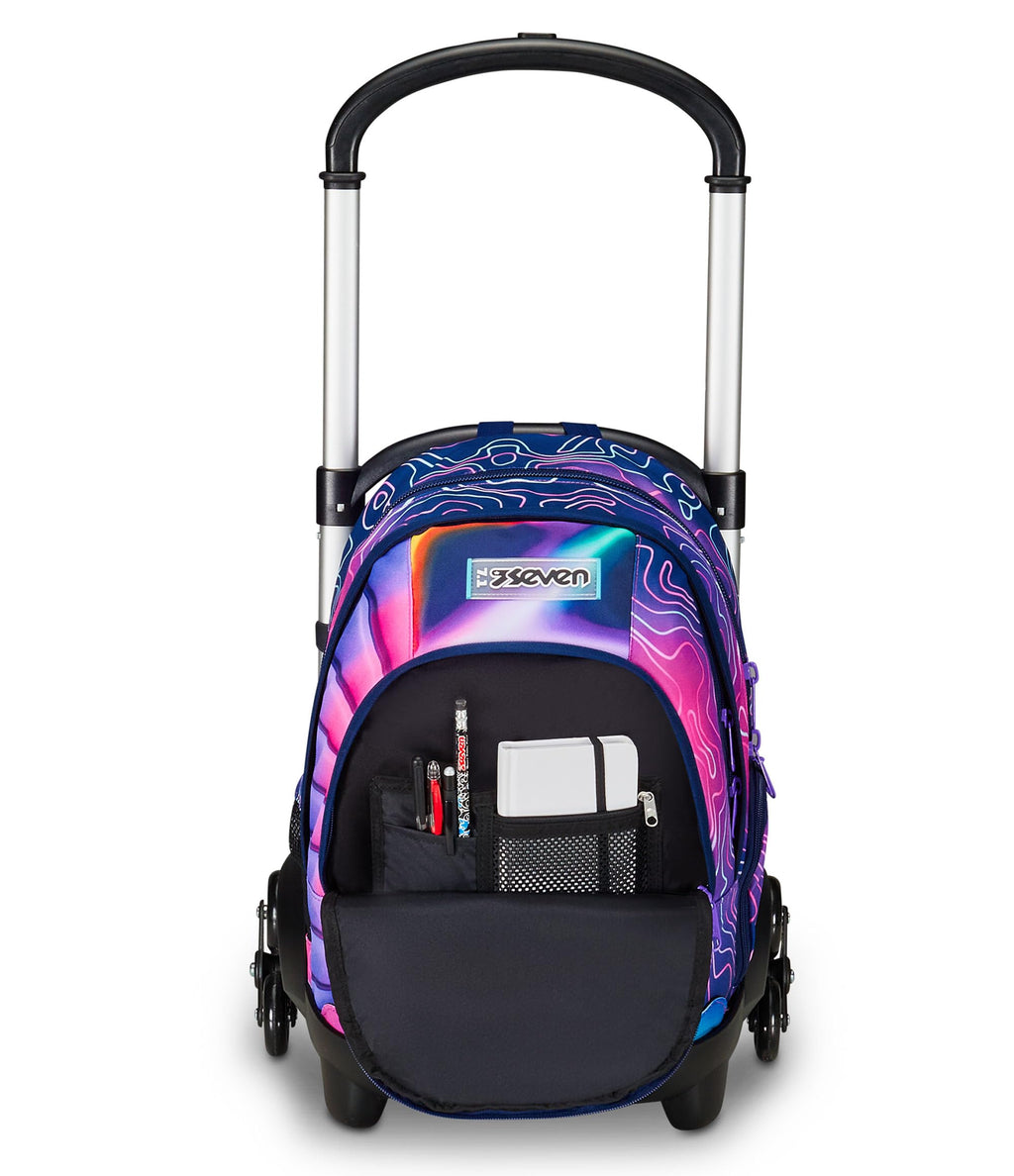 Seven Trolley Scuola Flex 3 Ruote Rosa Mapset Girl 3 in 1 con Zaino Sganciabile 32L