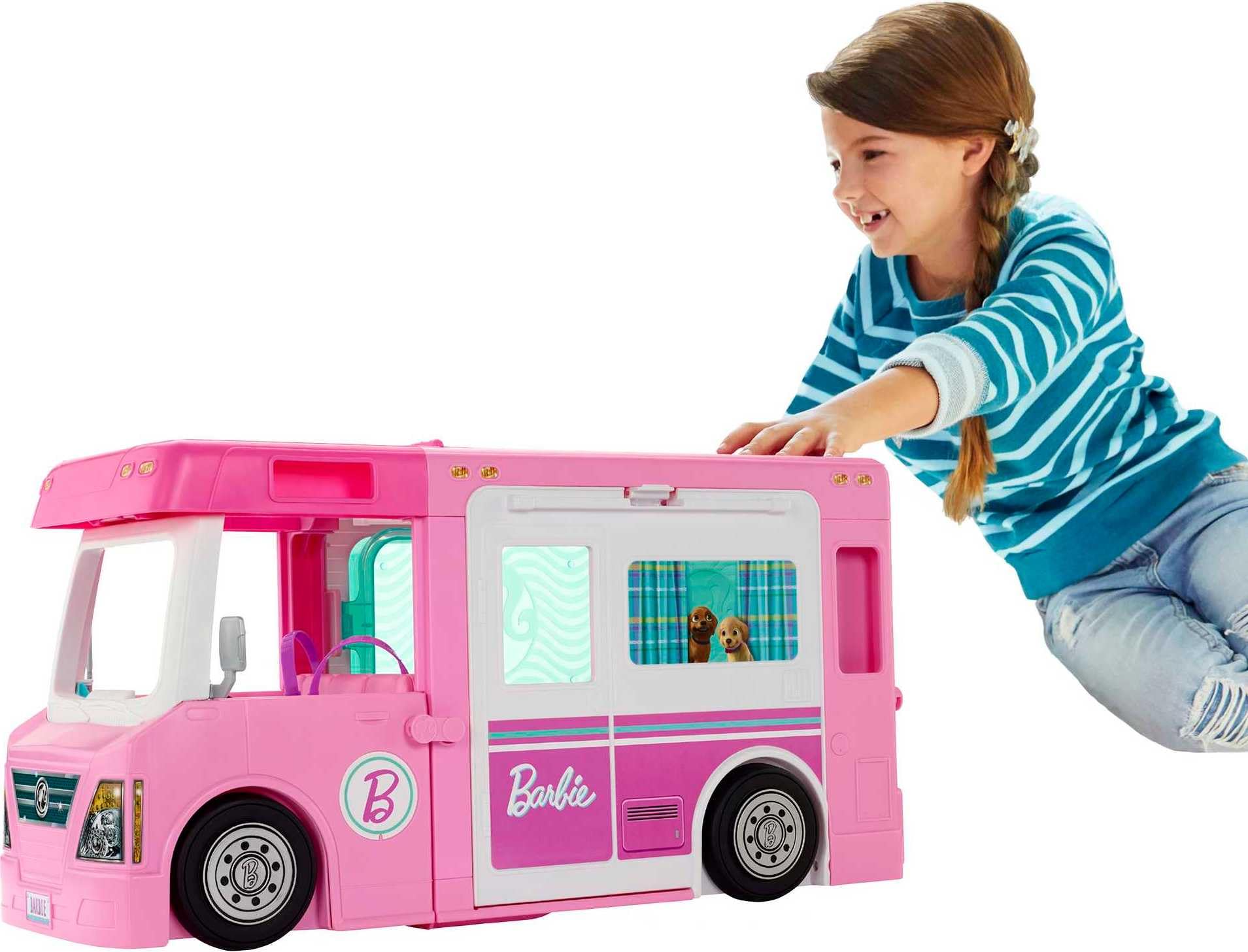 Barbie Dream Camper 3 in 1 con Piscina e 50 Accessori – GHL93
