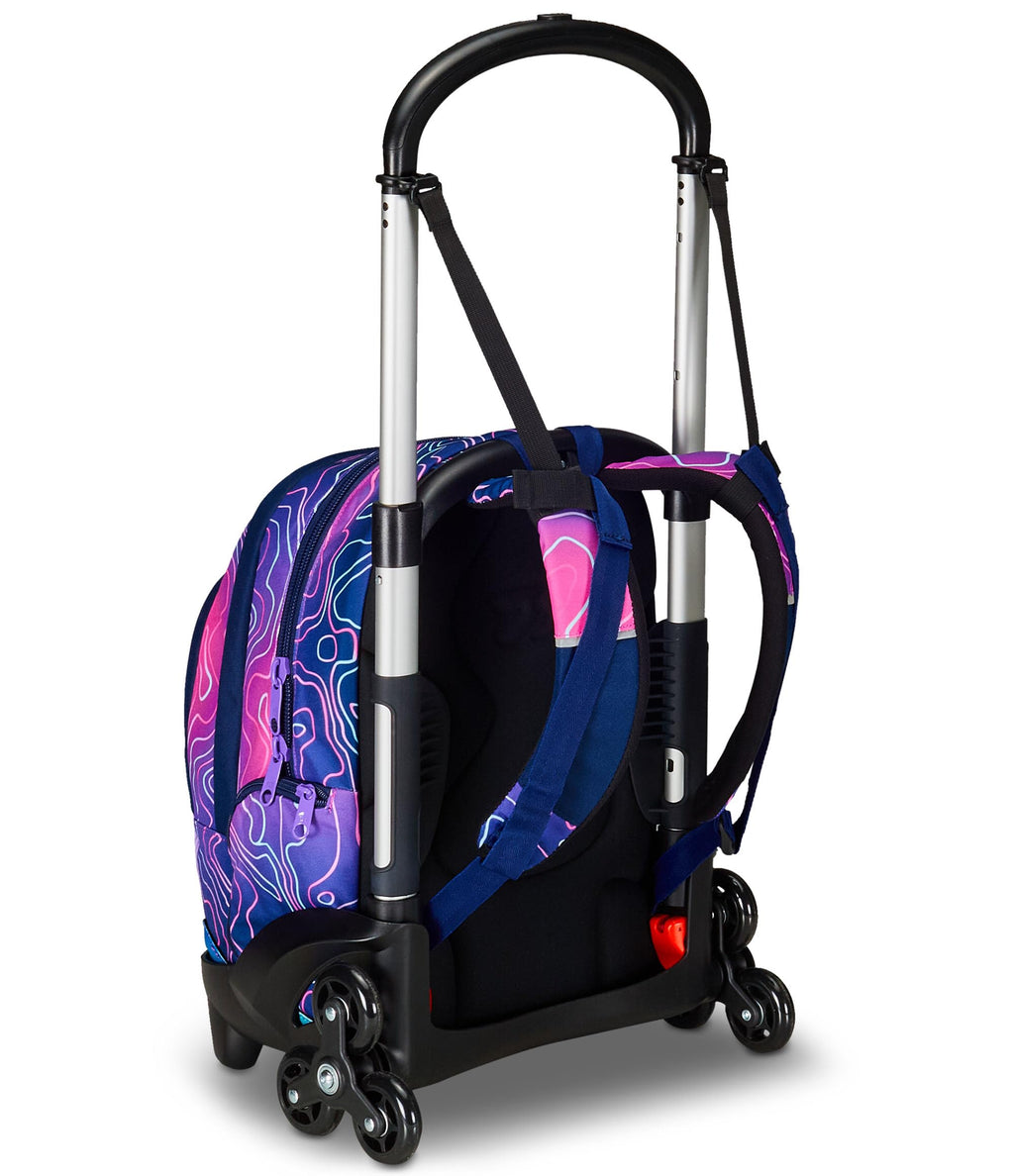 Seven Trolley Scuola Flex 3 Ruote Rosa Mapset Girl 3 in 1 con Zaino Sganciabile 32L