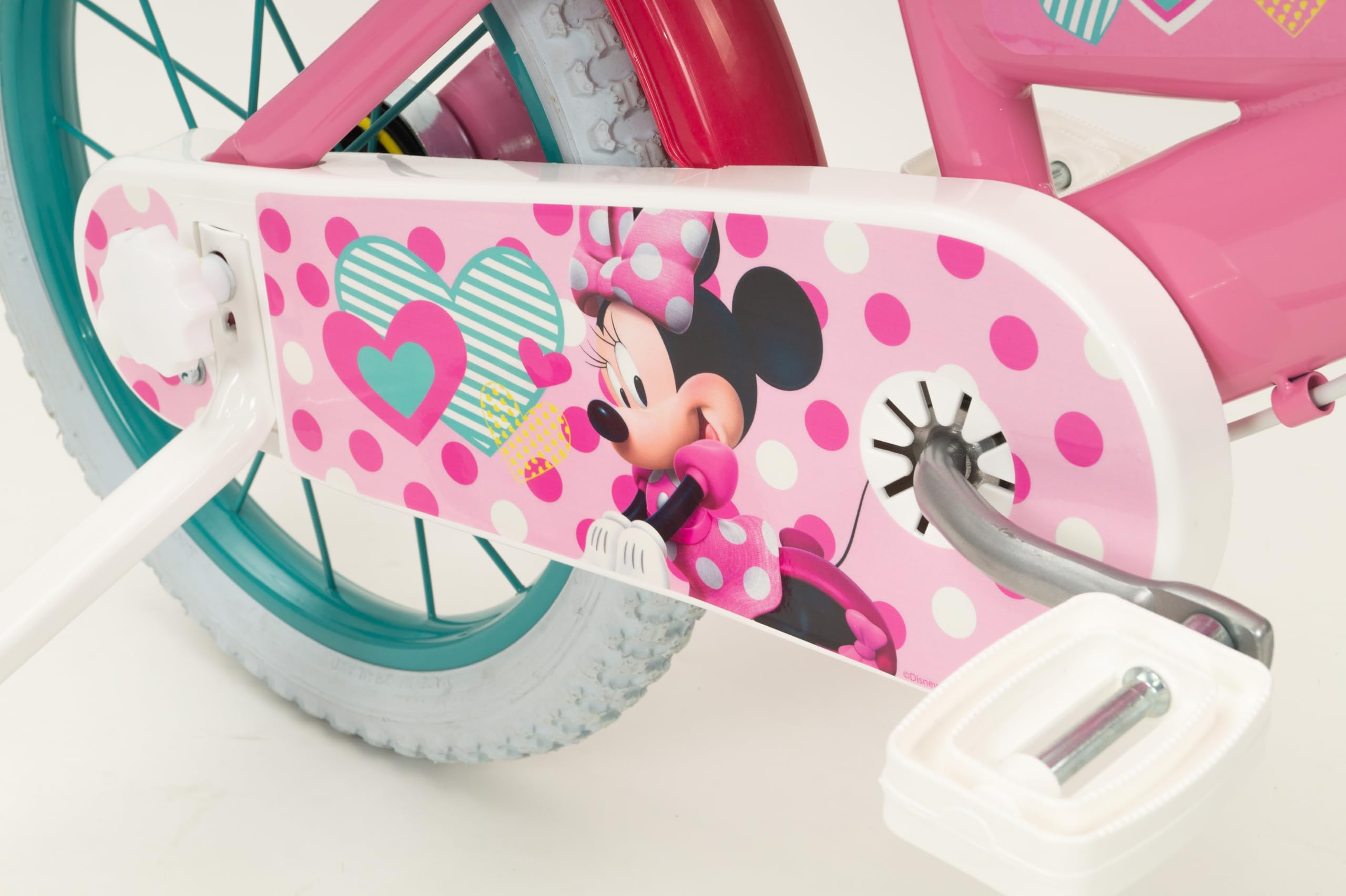 Bicicletta Disney Minnie Mouse 16 pollici Huffy per Bambina - Rosa - con Stabilizzatori - 5-7 Anni