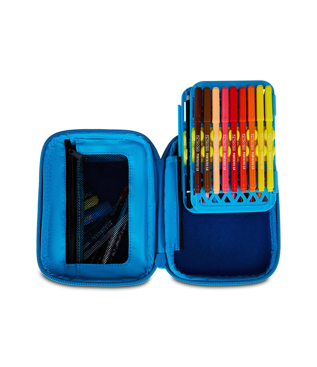 Astuccio SJ Gang Speed Pad+ Air Tiger Blu – Plance Amovibili, Completo di Penne e Colori | Scuola Elementare