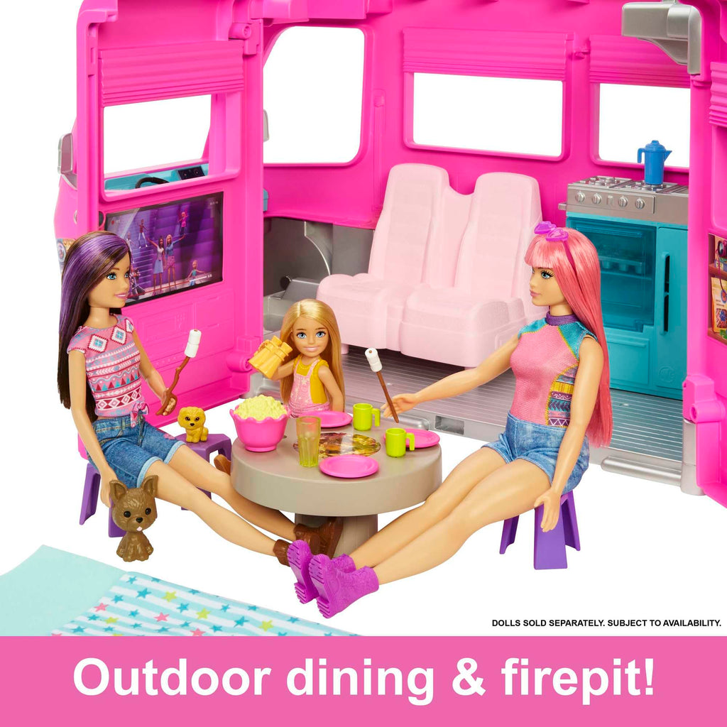 Barbie Dream Camper 3 in 1 con Piscina e 50 Accessori – GHL93