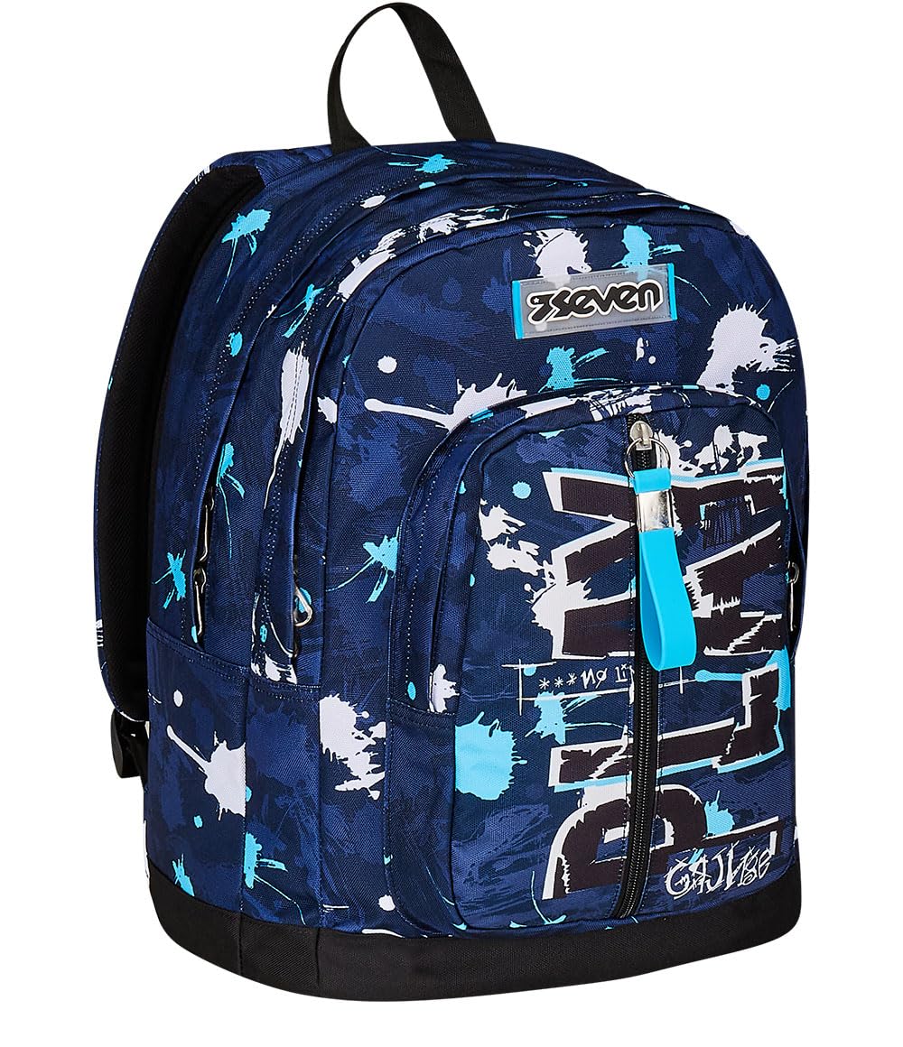 Seven Zaino Scuola SpottyBlue – Doppio Scomparto – Blu