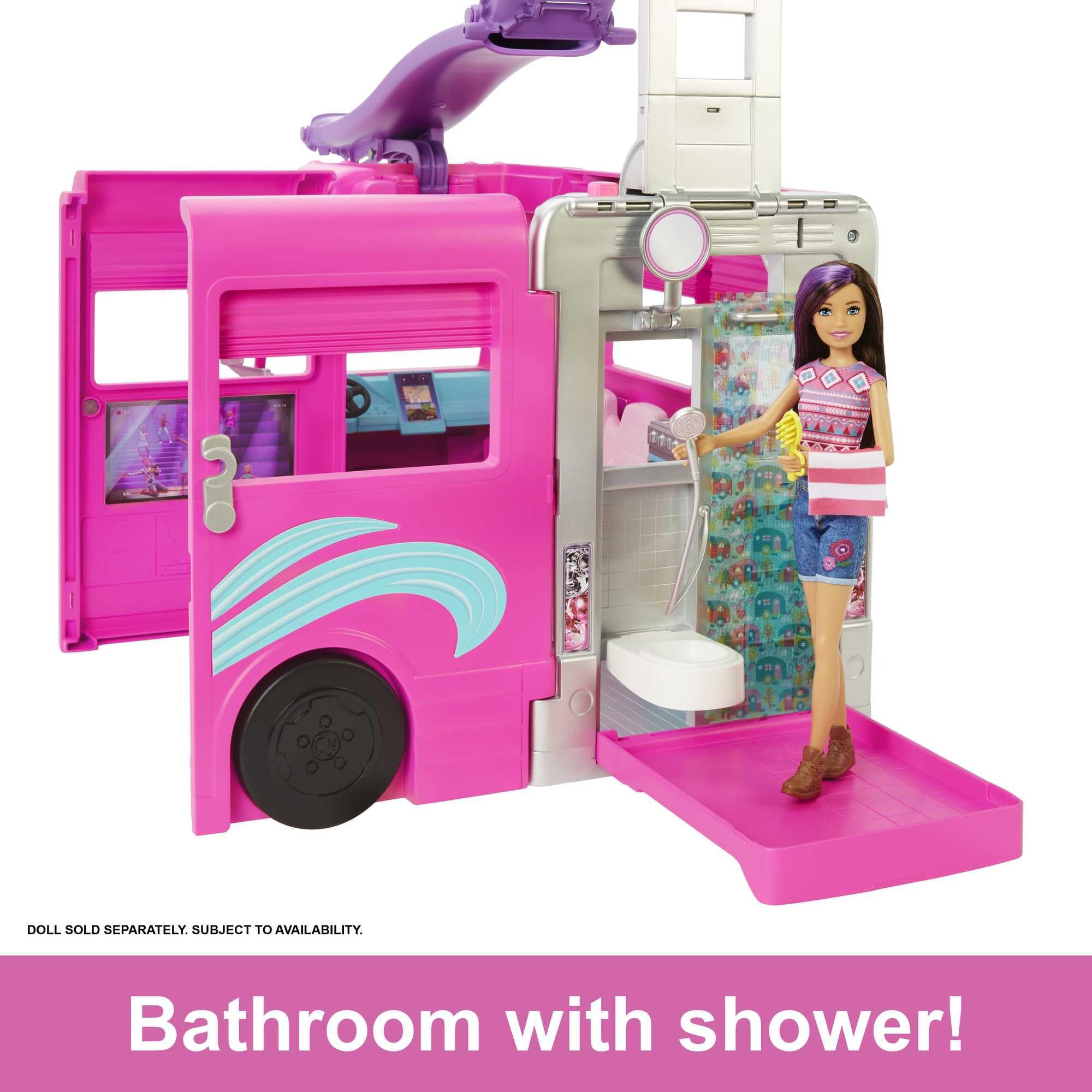 Barbie Dream Camper 3 in 1 con Piscina e 50 Accessori – GHL93