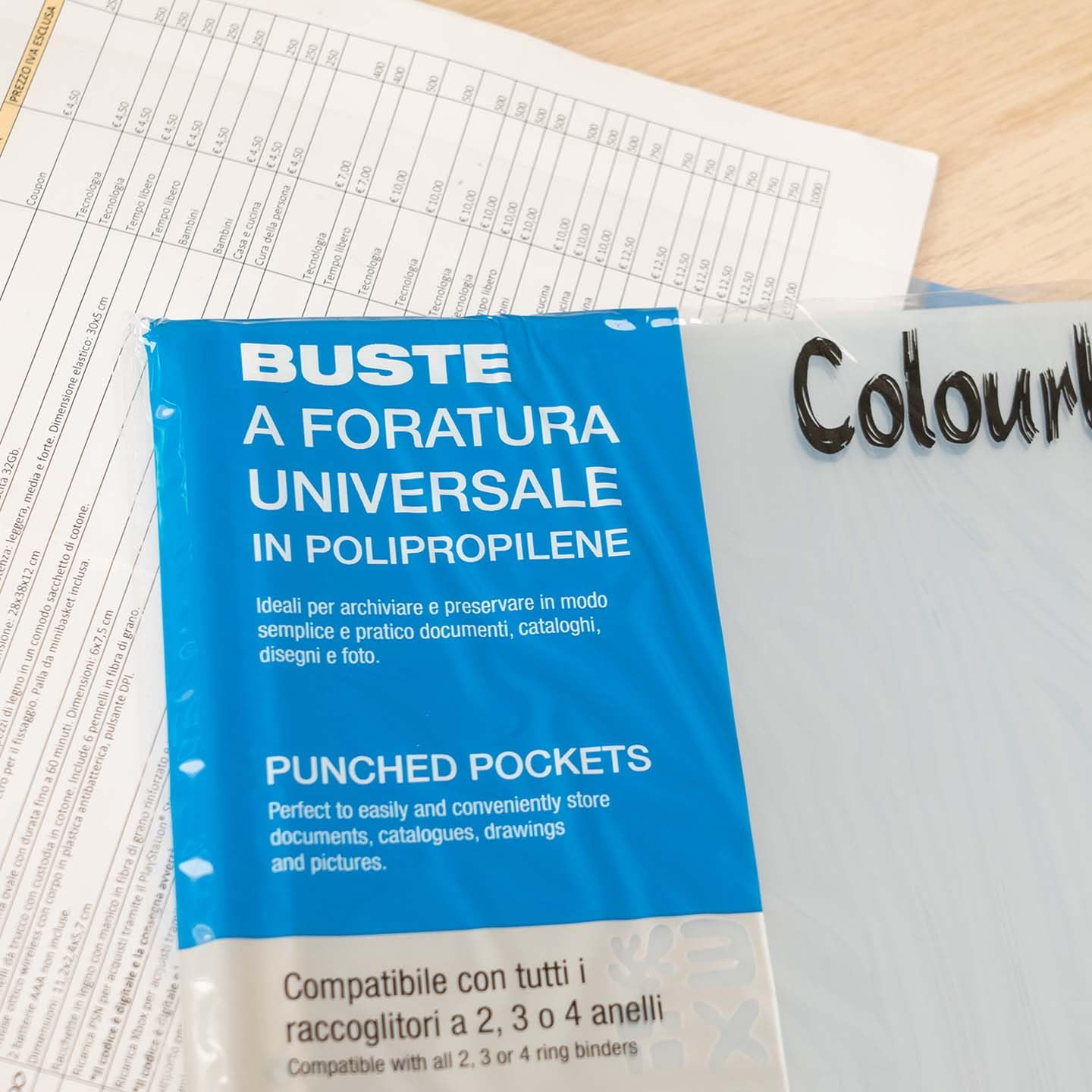 Buste Forate Universali – Confezione da 50 Pezzi, Trasparenti